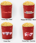 I love you and birthday red popcorn tins