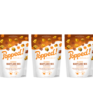 Popped! Republic Maryland Mix of Caramel & Cheezy Cheddar Popcorn