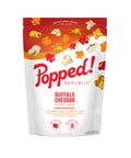 Medium resealable bag of savory Buffalo Cheddar from Popped! Republic