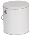 white 1 gallon reusable popcorn tin