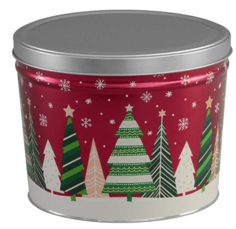 3.5 gallon christmas holiday themed popcorn tin
