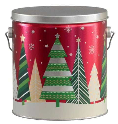 Christmas holiday gourmet popcorn tin