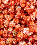 Close-up of specialty air popped Strawberry flavored popcorn from Popped! Republic